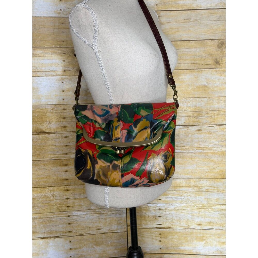 Patricia Nash Floral Leather Crossbody Bag Kiss Lock Vintage Boho Shoulder Purse